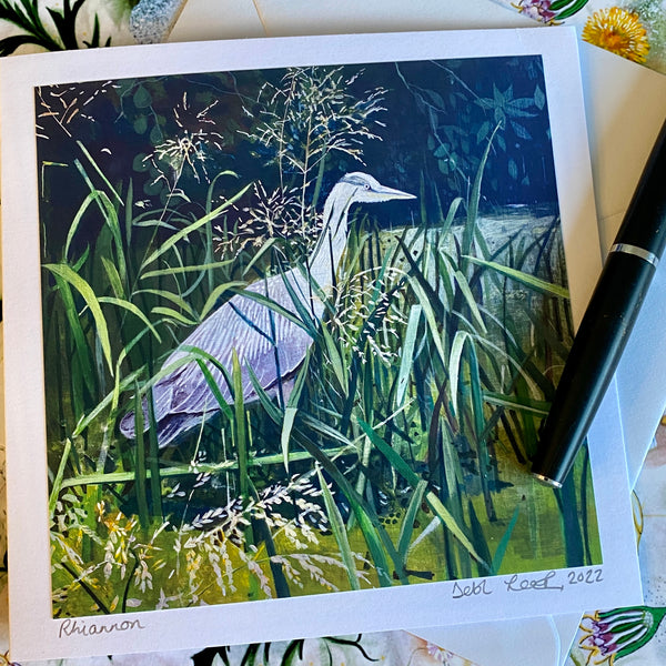 Heron signed art card